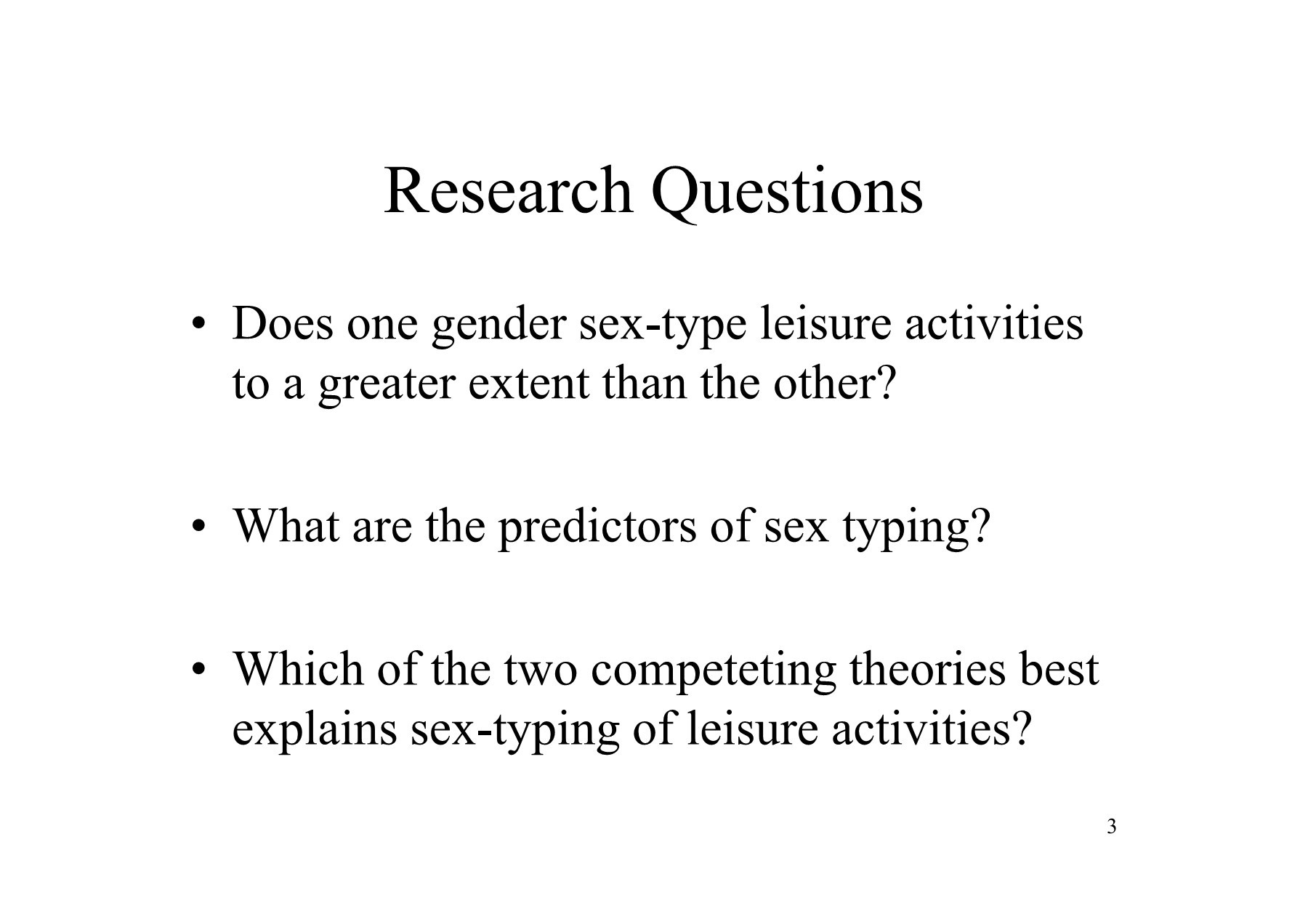Sex as a leisure activity
