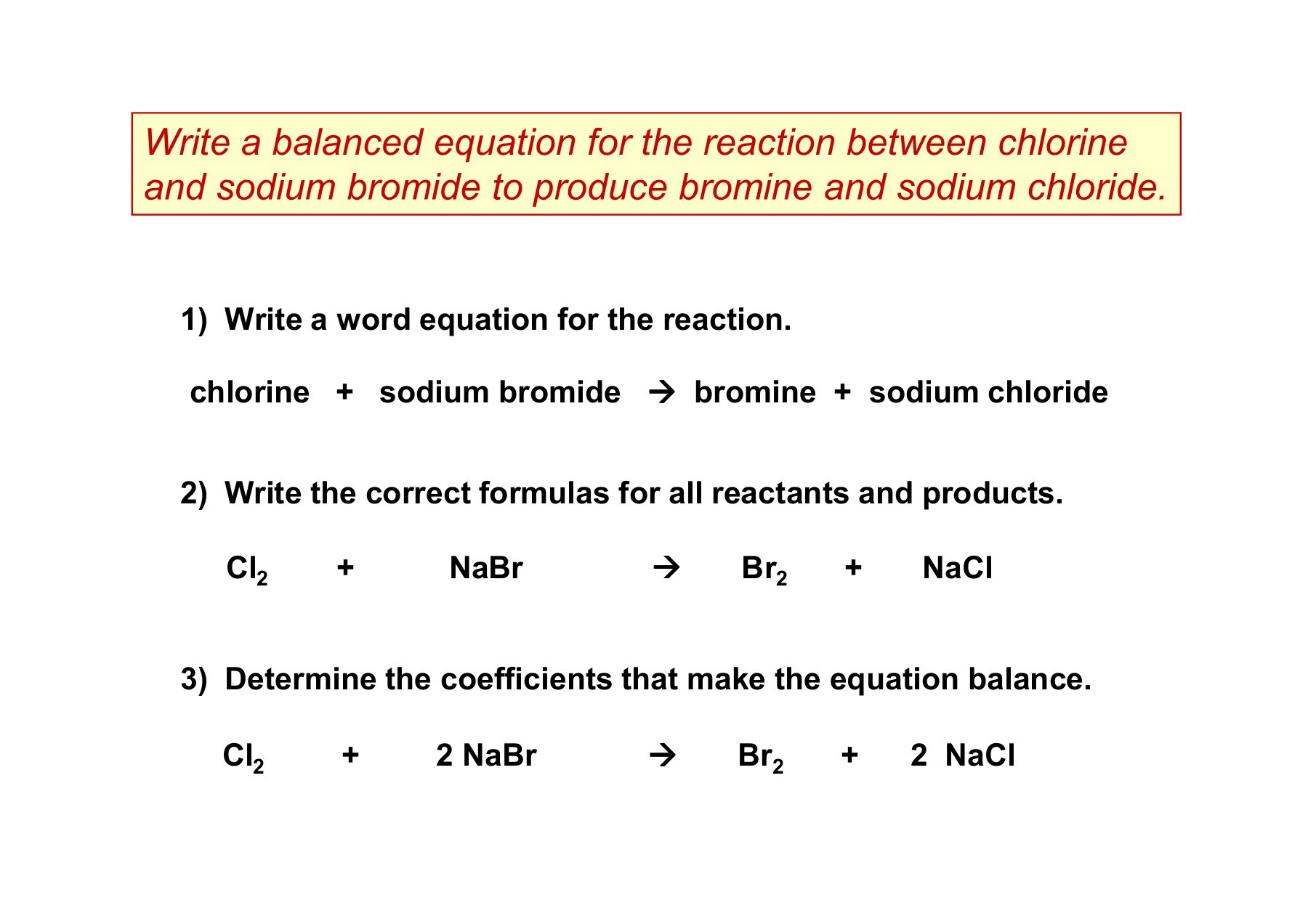 Balanced Chemical Equation For Sodium Chloride And Water Sodium Chloride Balanced Equation Talkchannels